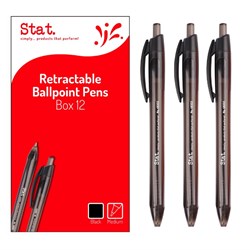 Stat Ballpoint Pen Retractable 1.0mm Black Pack of 12_2